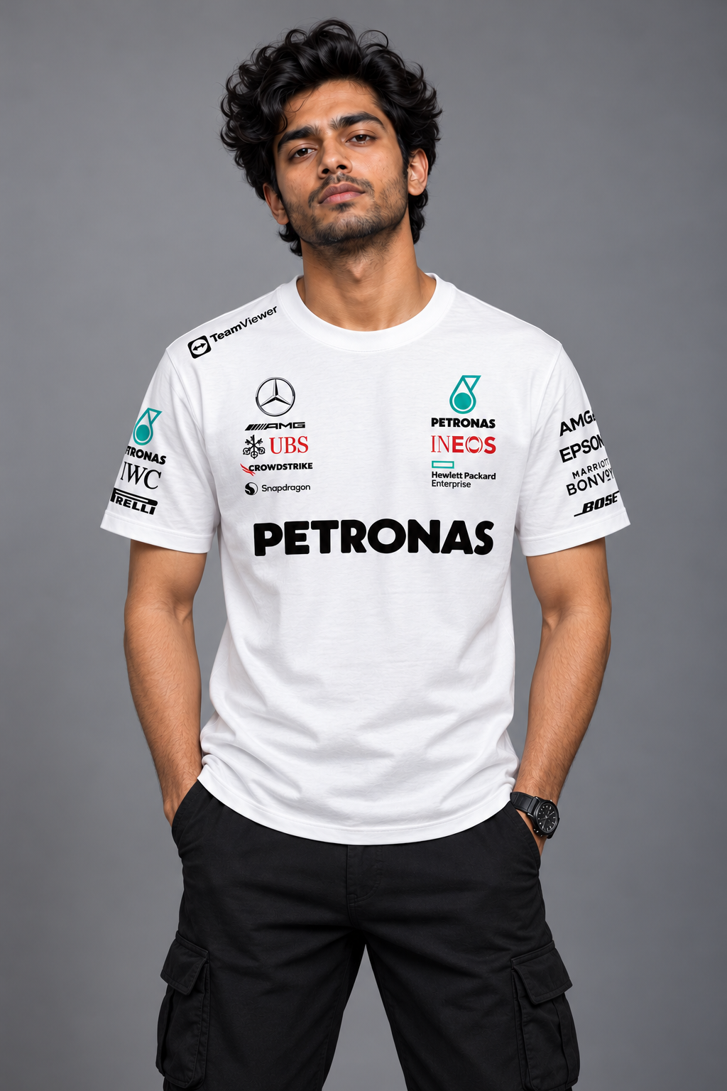 Legend's Vintage F1 Racing Team White Cotton T-shirt