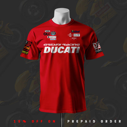 D Gresini Racing Inspired Red Cotton T-shirt