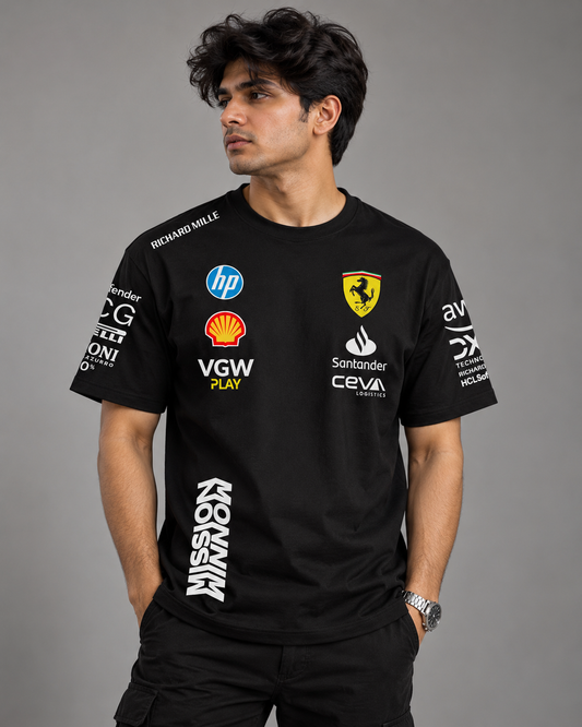 Legend's Classic New F1 Racing Team Edition Black Cotton T-shirt