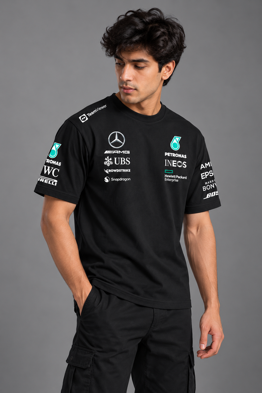 Legend's Vintage F1 Racing Team Black Cotton T-shirt