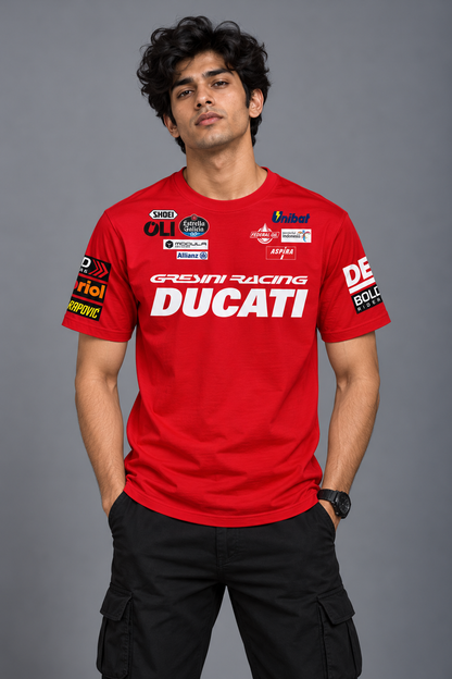 D Gresini Racing Inspired Red Cotton T-shirt