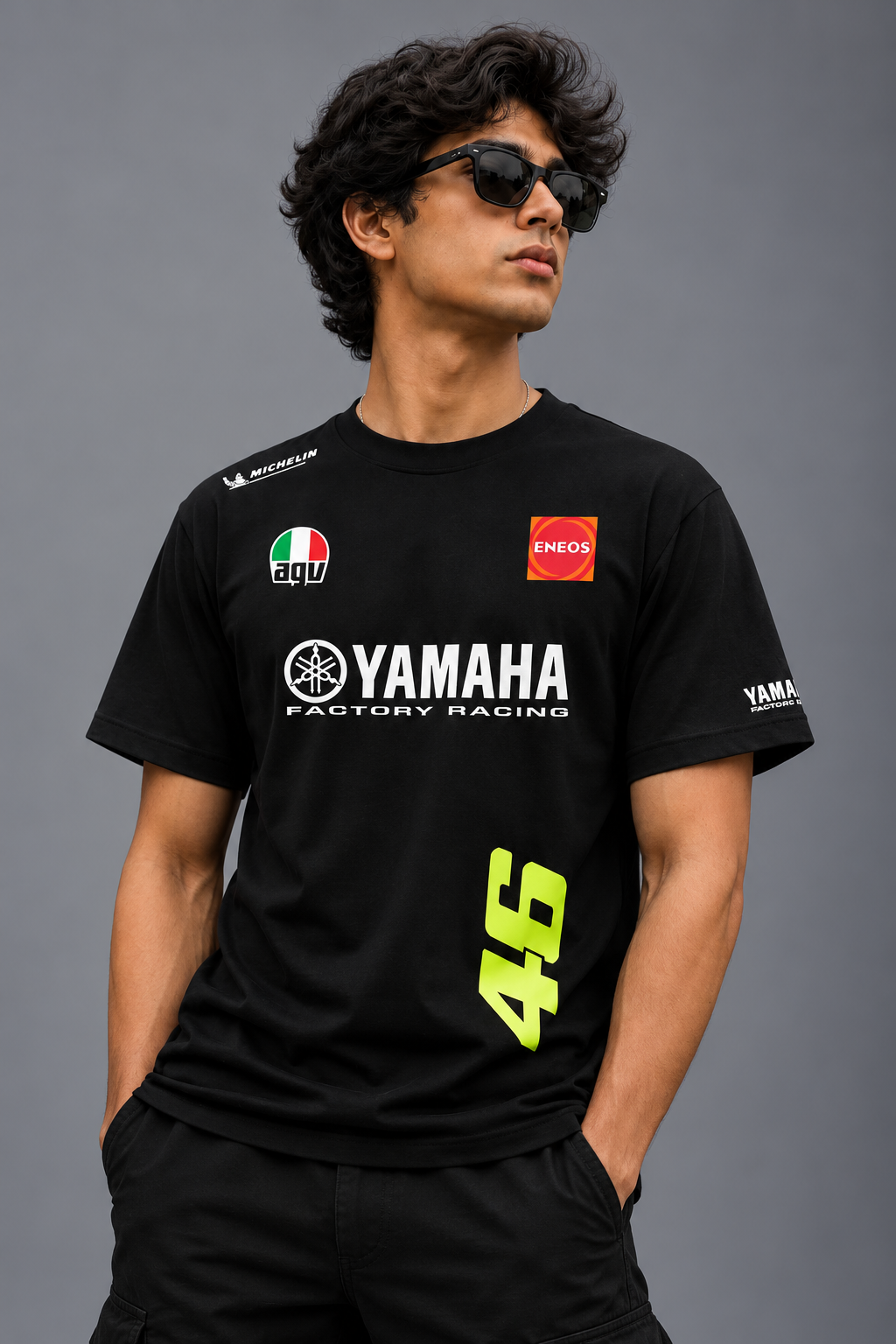 Valentino Rossi VR46 2.0 Black Cotton T-Shirt